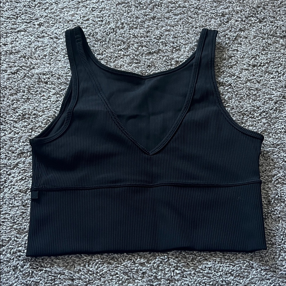 lululemon athletica Black Ribbed Crop Top